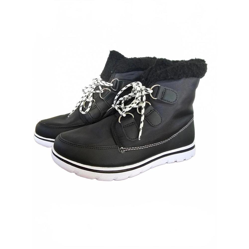 Airwalk Black Boots with Faux Fur Lining sz 8 NWT